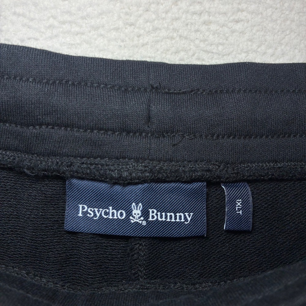 Psycho Bunny Joggers Men XLT Black Red Logo Sweatpants Drawstring Cotton Stretch - Picture 6 of 10